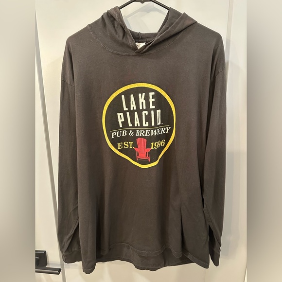 Long Sleeve Lightweight Hoodie Lake Placid Pub & Brewery by Blue 84 - Size L - Picture 2 of 6
